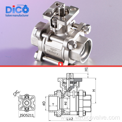 Socket Weld CF8M 3pc Ball Valve